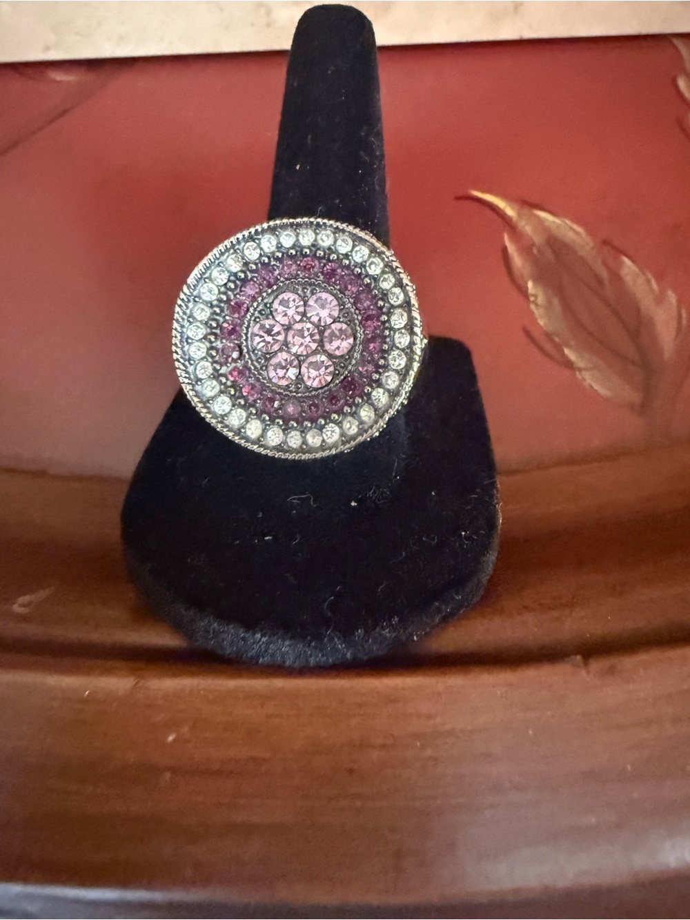 Vintage-Inspired Lisa Sophia Round Crystal Cocktail Ring